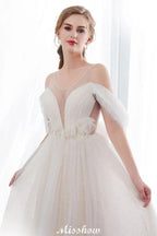 A-line Sleeveless Floor Length Lace Wedding Dress