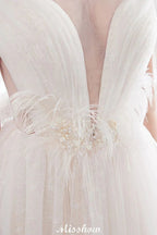 A-line Sleeveless Floor Length Lace Wedding Dress