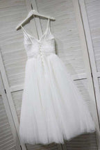 A-Line Spaghetti Straps Homecoming/Prom Dress with Tulle