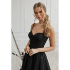 A-Line Straps Sequined Split Sleeveless Evening Dress