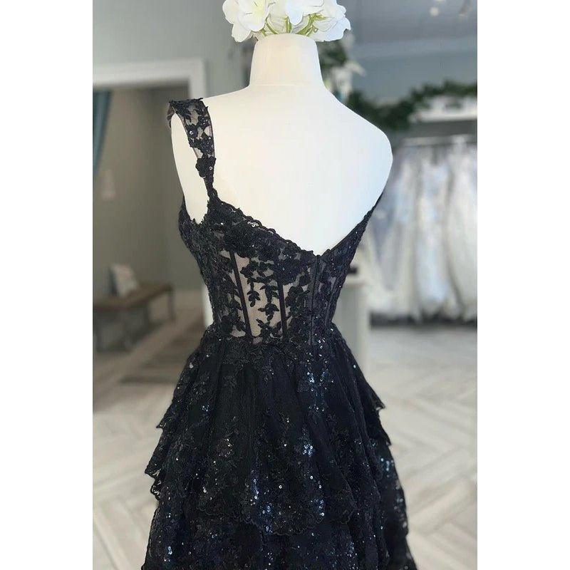 A-Line Straps Tulle Appliques Sequins Zipper-Up Sleeveless Prom Dress