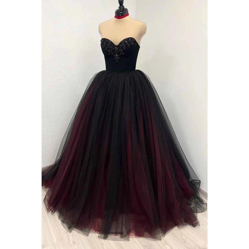A Line Sweetheart Beads Long Formal Evening Gowns