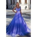 A-line Sweetheart Lavender Beaded Appliques Long Prom Dress Pageant Dress