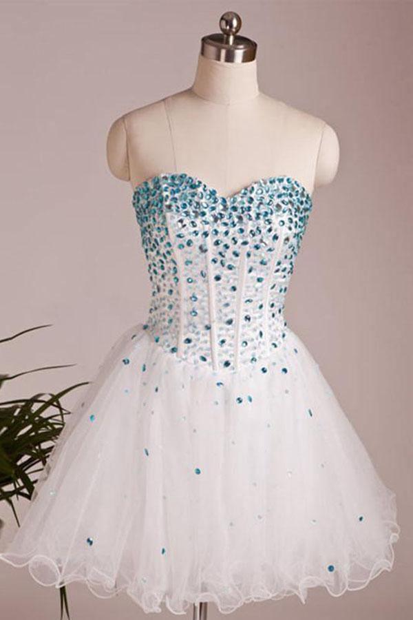 A Line Sweetheart Neck Short Prom Dresses Short Homecoming Dresses