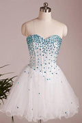 A Line Sweetheart Neck Short Prom Dresses Short Homecoming Dresses