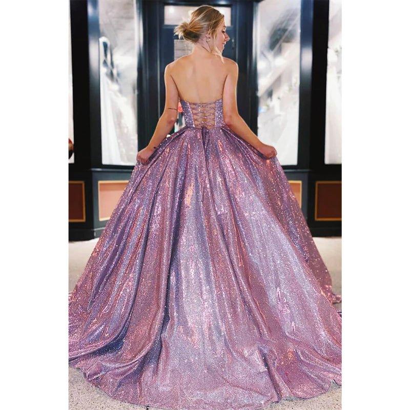 A-line Sweetheart Sparkle Prom Dress Formal Evening Gowns