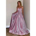 A-line Sweetheart Sparkle Prom Dress with Pockets