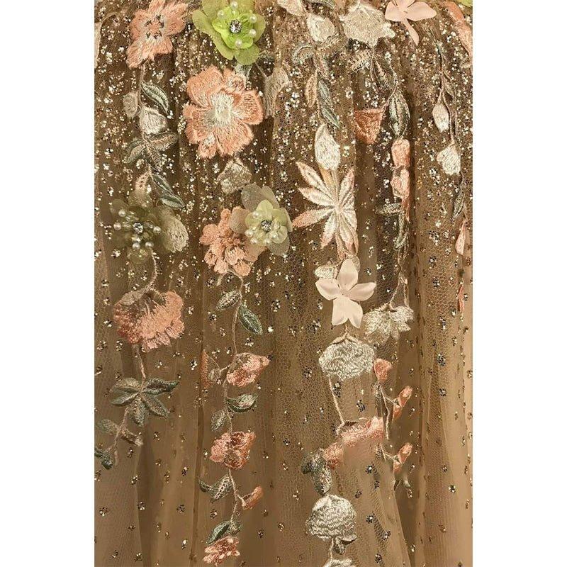 A-line Sweetheart Sparkle Tulle Appliques Long Prom Dress Formal Evening Gowns