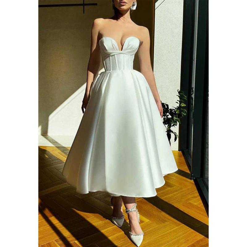 A-line Sweetheart Strapless Empire Party Prom Evening Dress