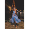 A-Line Sweetheart Strapless Sparkly Midi Prom Evening Dress With Slit
