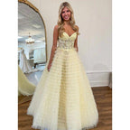 A-line Sweetheart Strapless Tulle Ball Gown Prom Dress Evening Party Gown