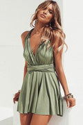 A-Line V-Neck Convertible Style Short Homecoming Dress