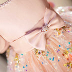 Baby Girl Dress Toddler Ball Gowns Birthday Party Sequin Bowknot Mesh Communion Dress