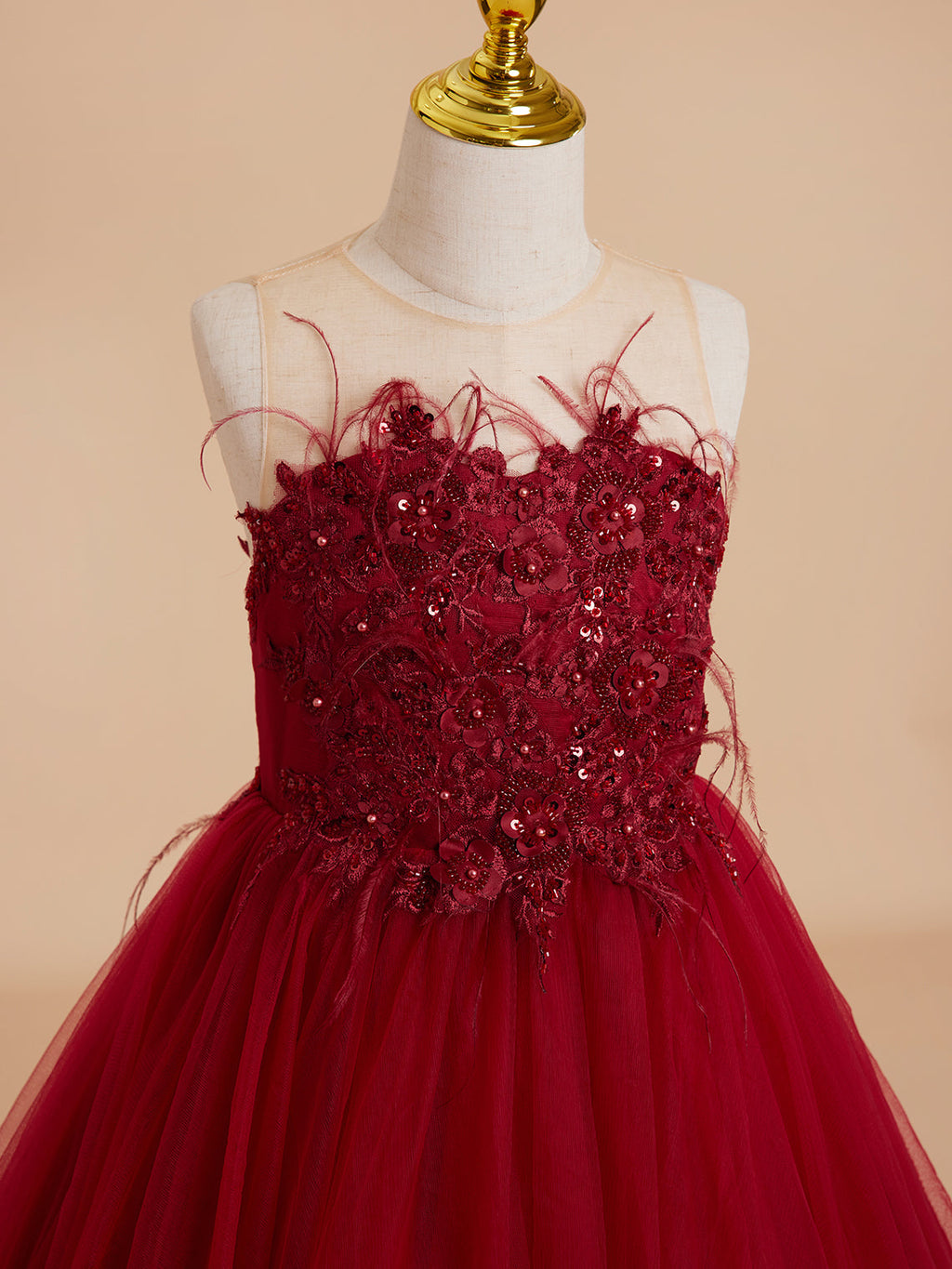 Ball-Gown/Princess Tulle Sweep Train Flower Girl Dress