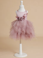 Ball-Gown/Princess Tulle Knee-length Baby Girl Dress