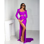 Sheath Long Sleeves Long Prom Formal Evening Gowns