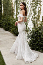 Long Formal Off Shoulder Wedding Dress