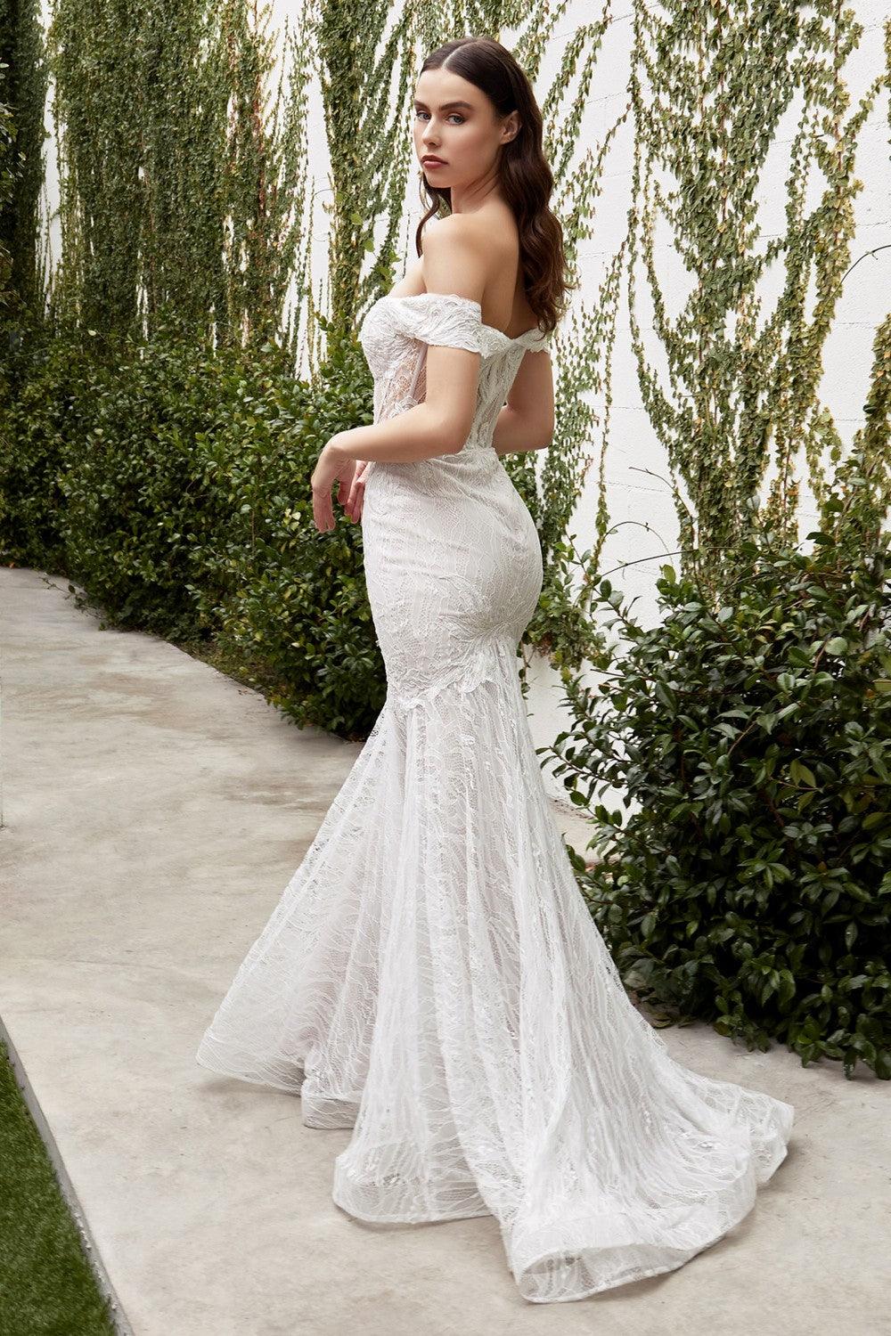 Long Formal Off Shoulder Wedding Dress