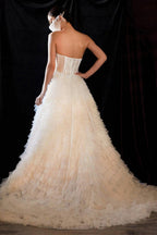 Long Ombre Wedding Dress Bridal
