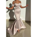 Rhinestone Straps Cap Sleeves Off-Shoulder Mermaid Sheath Party Prom Dress