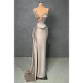 Fitted Sleeveless Beaded Appliques with Train Party Prom Evening Dress