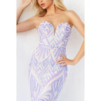 Sweetheart Strapless Sleeveless Sequined Mermaid Long Prom Evening Dress