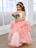 Ball-Gown/Princess Tulle Floor-length Flower Girl Dress