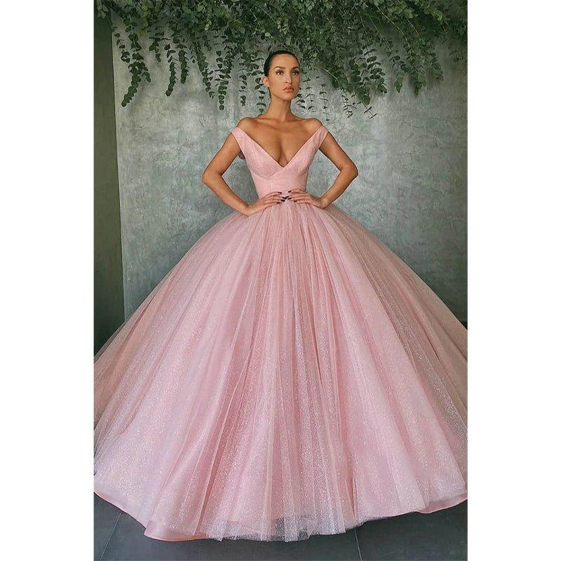 Ball Gown Off-the-shoulder Red Sequins Long Evening Dress Prom Gowns