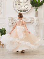 A-line Organza Tulle Floor-length Pink Dress (010226975)