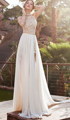Gorgeous Lace Backless High Neckline Halter Wedding Dress Party Dresses