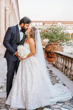 Beautiful A-Line Long Sleeveless Wedding Dresses With Lace