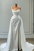 Beautiful  Long A-line Spaghetti Straps Wedding Dresses With Beads