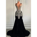 Trumpet/Mermaid Ruffles Hot V-neck Straps Rhinestones Evening Party Prom Dress