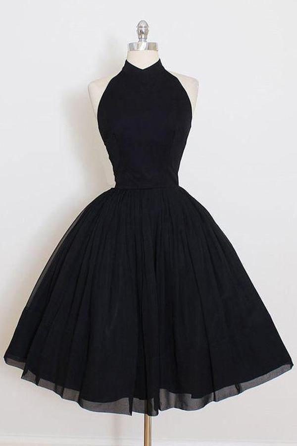 Halter Simple Short Homecoming Dress Party Dress