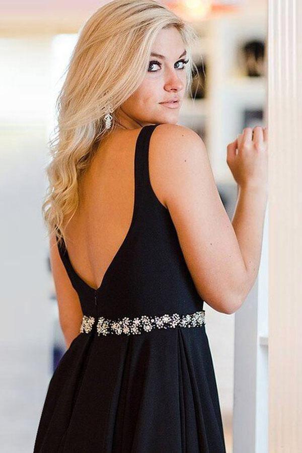 Satin Straps Short Prom Dress Homecming Dress With Crystal PD85