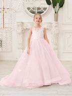 Elegant A-Line Princess Sleeveless Tulle Flower Girl Dress