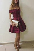 Elegant Off the Shoulder Short Graduation Dress Homecoming Dress