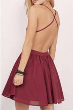 Homecoming Dress Spaghetti Straps A-line Lace Short Prom Dress