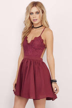 Homecoming Dress Spaghetti Straps A-line Lace Short Prom Dress