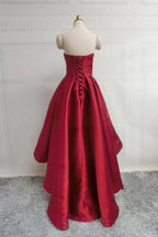 Sweetheart Satin High Low Homecoming Dresses Short Prom Dress