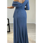 Sexy One Shoulder Beaded A-line Long Prom Dress Ecvening Gown Party Dress