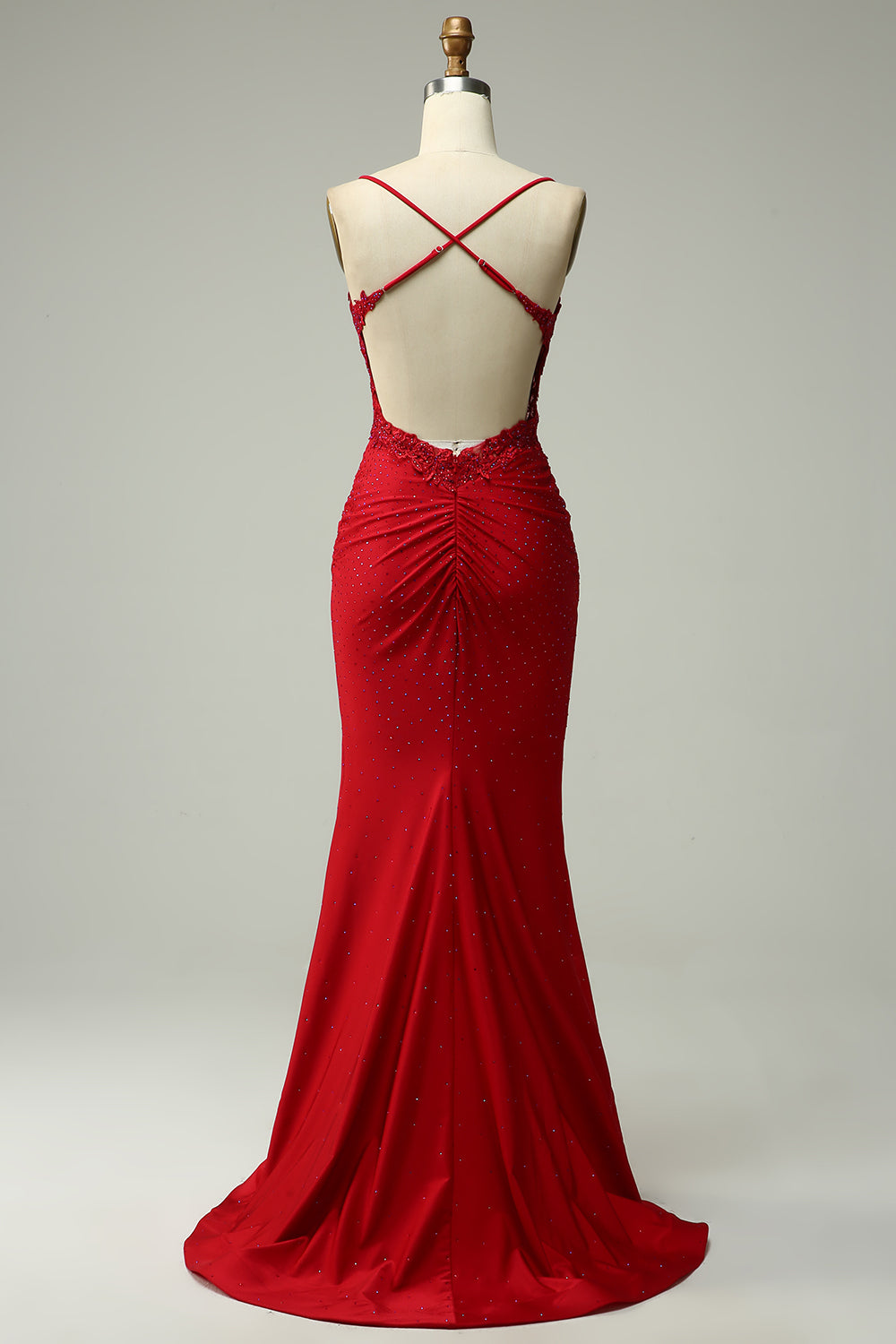 Mermaid Spaghetti Straps Royal Blue Long Prom Dress with Appliques