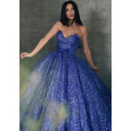 Sexy V-neck Royal Blue Long Prom Ball Gown with Pockets