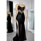 Sexy & Hot Scoop Sleeveless Applique Sheath Side Slit Evening Party Prom Dress