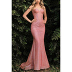 Sweetheart Spaghetti Straps Sequined Mermaid Long Prom Evening Dress