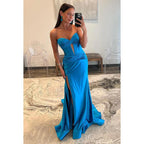 Elegant & Ornate Sweetheart Sleeveless Sheath Side Slit Formal Party Prom Dress