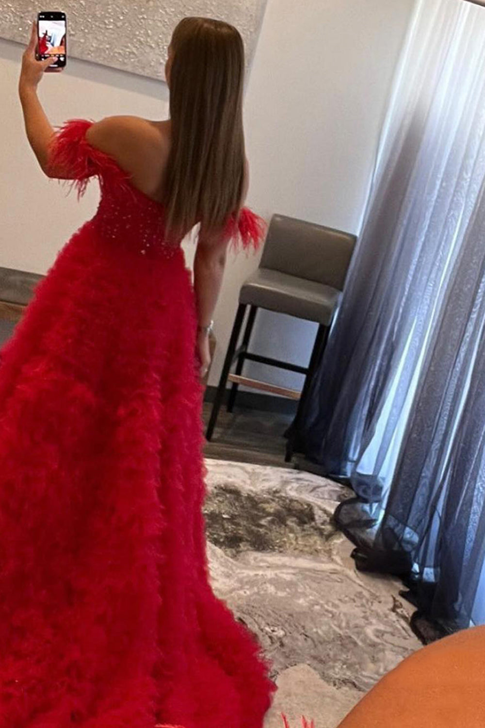 Off the Shoulder A-Line Princess Prom Dress