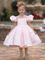 Ball-Gown/Princess Satin Knee-length Flower Girl Dress