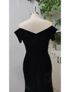 Mermaid / Trumpet Evening Gown Celebrity Style Dress Prom Sweep / Brush Train Short Sleeve V Neck Velvet with Sleek