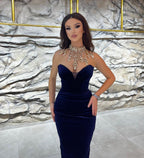 Charming Black Ankle-Length V-Neck Sleeveless Mermaid Prom Dress